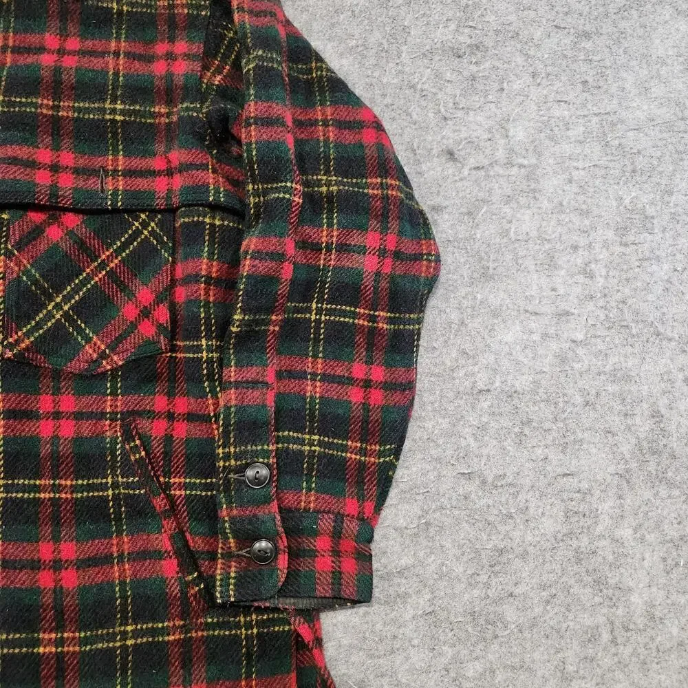 VTG Johnson‎ Woolen Mills Womens 15 Wool Plaid Buffalo Mackinaw Flannel Jacket